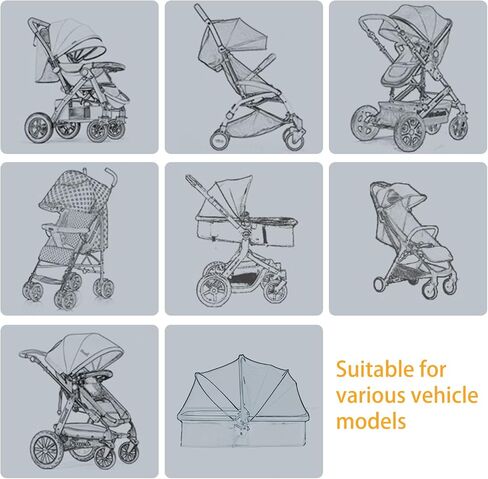 Baby Mosquito Net for Stroller Sun Protection,2 in 1 Baby Stroller Mosquito Net,Adjustable Stroller Mosquito Net Sunshade,Breathable Double Zip Stroller Netting (Black, Upgrade) in Saudi Arabia