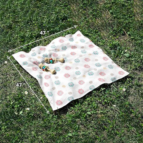 Bamboo Swaddle Blanket - 70% Bamboo, 30% Cotton - 2 Layer Soft & Breathable Muslin Cotton Blanket for Newborn/Infant/Toddler, Perfect for Boys & Girls, 47 x 47 Inches (Pack of 3) in Saudi Arabia
