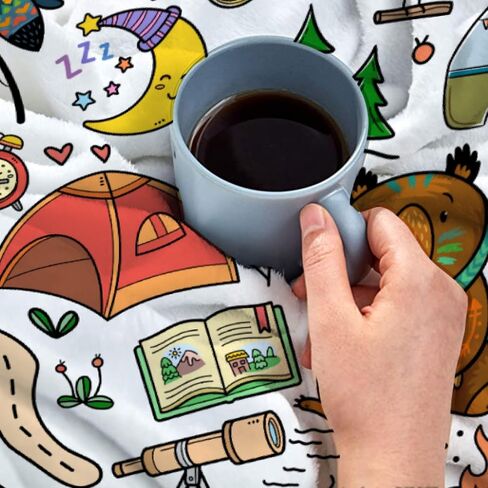 Camping Blanket Gifts for Kids,Soft Camping Throw,Cute Plush Flannel Camping Quilts Decorations for Bedroom Sofa Bed Outdoor Travel 50 x 40in for Child in Saudi Arabia