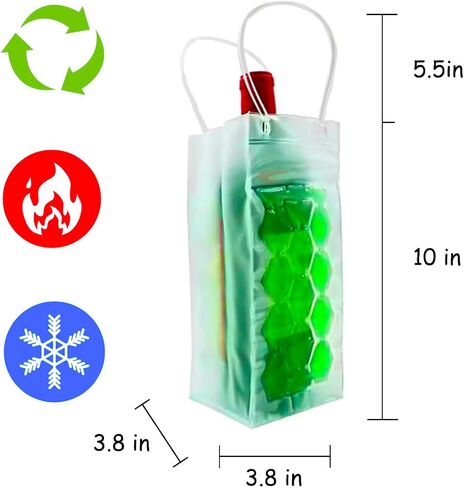 Ice Wine Sleeve, Wine Chiller, Wine Cooler Refrigerator, Wine Bottle Chiller Cooler for Red White Champagne or Sparkling. Gel Cooling Holder Freestanding Carrier Chilling, Set 2 (Mint Green) in Kuwait