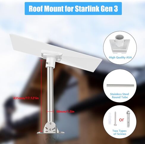 حامل Gen 3 لحامل Starlink RV، سلم RV حامل Starlink Gen 3، محول تركيب عمود Starlink لسلم RV، رف السقف، طقم تثبيت Starlink Gen 3 مقاوم للطقس in Saudi Arabia