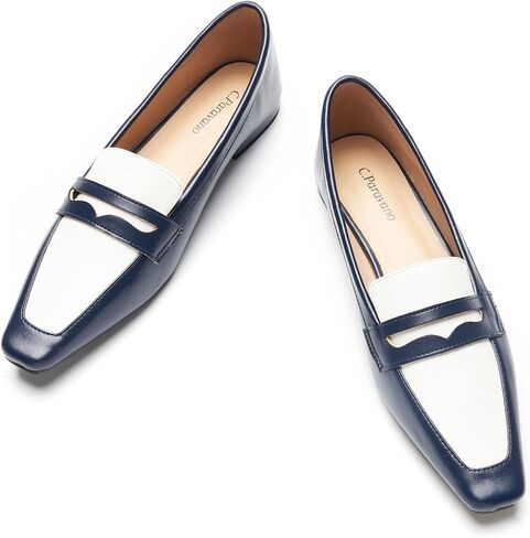 C.Paravano Penny Loafers for Women Formal Dress Square Toe Flats Slip on Loafer Shoes Comfort Loafer for Business Casual Wear in Kuwait