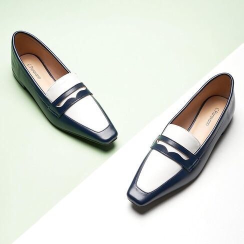 C.Paravano Penny Loafers for Women Formal Dress Square Toe Flats Slip on Loafer Shoes Comfort Loafer for Business Casual Wear in Kuwait