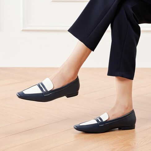 C.Paravano Penny Loafers for Women Formal Dress Square Toe Flats Slip on Loafer Shoes Comfort Loafer for Business Casual Wear in Kuwait