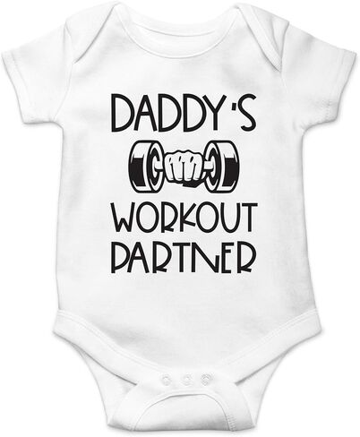 CBTwear Daddy's Workout Partner Baby Bodysuit - Adorable Boy Romper Clothing Funny Cute Infant Outfit in Saudi Arabia