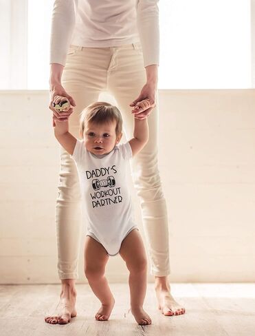 CBTwear Daddy's Workout Partner Baby Bodysuit - Adorable Boy Romper Clothing Funny Cute Infant Outfit in Saudi Arabia