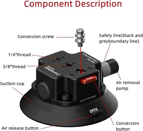 IFOOTAGE Spider Crab Vehicle Suction Cup VS-118,Powerful Suction Cup Camera Car Mount,Aluminum Professional Suction Cup with 1/4" & 3/8" Screws,Camcorder Stabilizers & Carrying Aids in Saudi Arabia