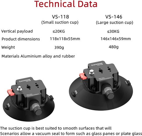 IFOOTAGE Spider Crab Vehicle Suction Cup VS-118,Powerful Suction Cup Camera Car Mount,Aluminum Professional Suction Cup with 1/4" & 3/8" Screws,Camcorder Stabilizers & Carrying Aids in Saudi Arabia