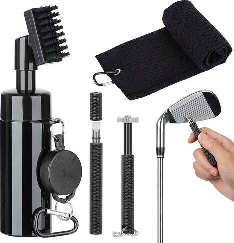 14PCS Golf Club Cleaning Kit, Include Golf Club Cleaner Brush with Water Microfiber Golf Towel Pink Golf Tees Golf Ball Bag Golf Divot Repair Tool Golf Accessories for Women, Pink in Saudi Arabia