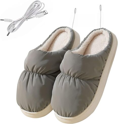 USB ساخنة النعال جهاز تدفئة القدمين الأحذية شاحن التدفئة الكهربائية أحذية شتاء دافئ نعال قماش للنساء الرجال in Kuwait