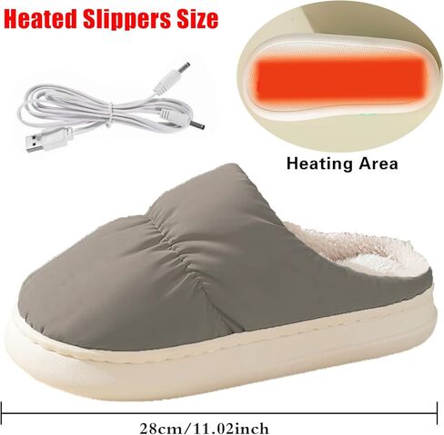USB ساخنة النعال جهاز تدفئة القدمين الأحذية شاحن التدفئة الكهربائية أحذية شتاء دافئ نعال قماش للنساء الرجال in Kuwait