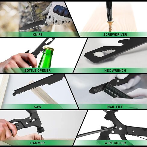هدايا رائعة للنساء، مطرقة متعددة الأدوات 12 في 1، هدايا عيد ميلاد رائعة للرجال للأب، الزوج، الصديق، أساسية للتخييم، المشي لمسافات طويلة، أدوات تخزين للرجال الذين لديهم كل شيء، أسود in Saudi Arabia