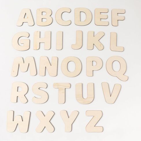 170 pcs Wooden Alphabet Letters, 26 Pieces, Natural Wood Color (1in) in Kuwait