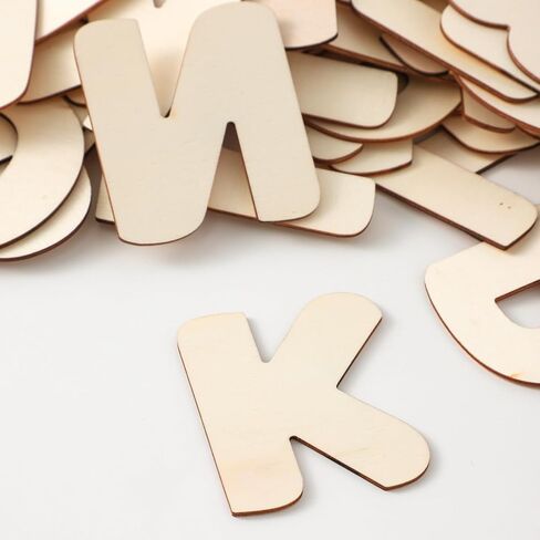 170 pcs Wooden Alphabet Letters, 26 Pieces, Natural Wood Color (1in) in Kuwait
