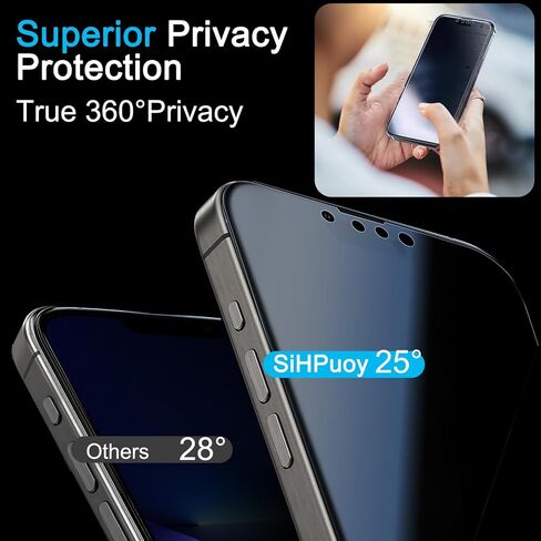 عبوتان من واقي شاشة الخصوصية بزاوية 360 درجة لهاتف iPhone 14 Pro Max، مع عبوتين من ملحقات واقي عدسة الكاميرا من الزجاج المقوى، صديق للحافظة، زجاج الخصوصية في 4 اتجاهات لهاتف iPhone 14 Pro Max 6.7 بوصة in Saudi Arabia