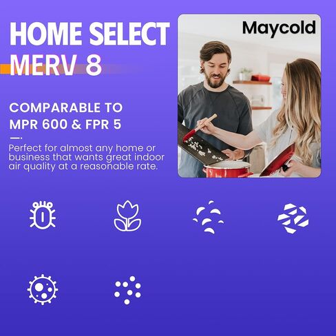 Maycold 10x20x1 Air Filters MERV 13(6 Pack) Efficiency, Reusable Frame, Ensure Fresh Air with Pleated HVAC Filters, Actual Size 9.7" x 19.5" x 0.75" in Saudi Arabia