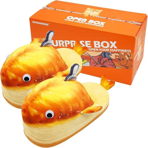 Funny Bread Slippers for Women,Adult Food Bread Whale Slippers, Winter Plush Food Slippers,Novelty Cartoon Cotton Slippers,Birthday Gifts for Women Men in Saudi Arabia