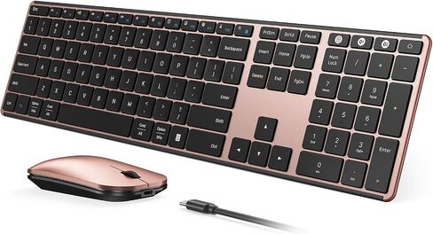 مجموعة لوحة مفاتيح وماوس لاسلكية بلوتوث (USB + Dual BT)، لوحة مفاتيح وماوس رفيعة قابلة لإعادة الشحن متعددة الأجهزة من سيندا، متوافقة مع Win 7/8/10، MacBook Pro/Air، iPad، الكمبيوتر اللوحي - أسود أزرق in Kuwait