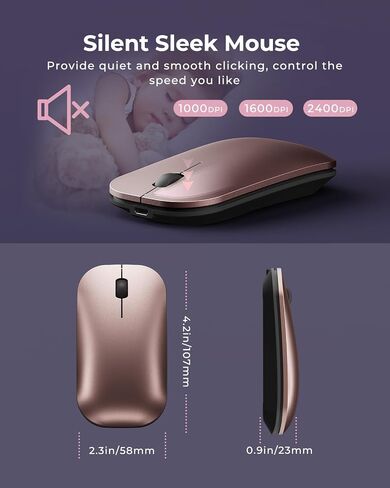 مجموعة لوحة مفاتيح وماوس لاسلكية بلوتوث (USB + Dual BT)، لوحة مفاتيح وماوس رفيعة قابلة لإعادة الشحن متعددة الأجهزة من سيندا، متوافقة مع Win 7/8/10، MacBook Pro/Air، iPad، الكمبيوتر اللوحي - أسود أزرق in Kuwait