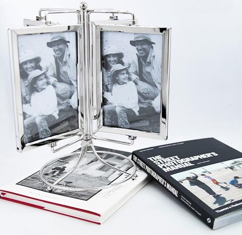 Haofy Home Rotating Photo Picture Frame, Photo Display Stand for 4x6in Photo, Restaurant Rotating Menu Frame,Vintage Retro Style Multiple Desk Table Picture Frame with Glass Front in Saudi Arabia