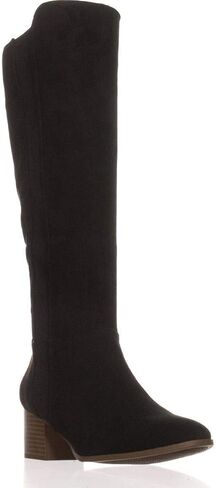 Style & Co. أزياء نسائية من جلد الغزال Finnly بمقدمة مغلقة فوق الركبة، أسود، مقاس 6.0 in Kuwait