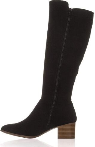 Style & Co. أزياء نسائية من جلد الغزال Finnly بمقدمة مغلقة فوق الركبة، أسود، مقاس 6.0 in Kuwait