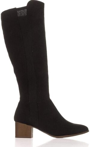 Style & Co. أزياء نسائية من جلد الغزال Finnly بمقدمة مغلقة فوق الركبة، أسود، مقاس 6.0 in Kuwait