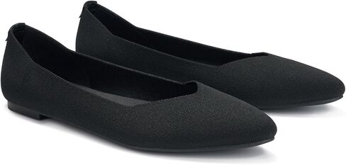 ALICEPUB Black Women's Flats Knit Ballet Flats Pointed Toe Flats Comfortable Slip On Flats Shoes Ballerina Flats Mesh Flats for Women Dress Flats Casual Work Flats Shoes, Size 10 in Saudi Arabia