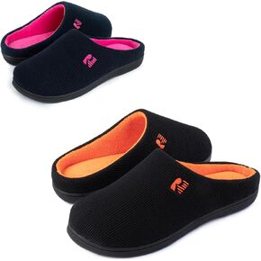 RockDove Set of 2 Pairs - Women's Original Two-Tone Slipper (Size 7-8 Women, Dark Navy) Men's Original Two-Tone Slipper (Size 9-10 Men, Oriole)