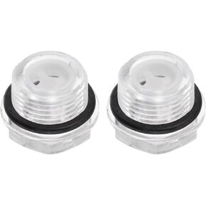 HARFINGTON 2pcs Air Compressor Oil Sight Glass G3/4 Male Liquid Level Gauge Plastic Hex Head Oil Indicator Window with O-Ring for Air Compressor Fittings Gearbox Tanks, Transparent