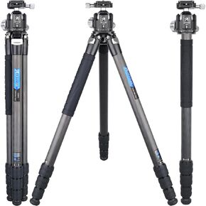 Compact Carbon Fiber Tripod with 44mm Low Profile Ball Head ARTCISE Professional Heavy Duty Tripod Monopod for DSLR Camera, Video Camcorder, 10-Layer Carbon Fibre Tube, 32.5mm Leg，Max Load 44lb