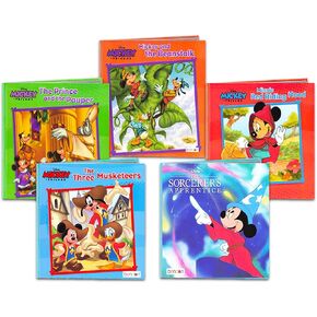 Mickey Mouse Bath Toys Set - 5 Pc Bundle with 5 Mickey Mouse Learn to Read Board Books | Mickey Bath Time Book