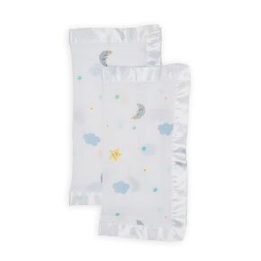 lulujo Baby Cotton Muslin Security Blankets, Pack of 2, 16 x 16-Inches, Dreamland (PW000948)