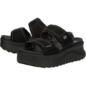 Hey Dude Women's Delray Slide Classic Black/Black Size 9 | Women's Shoes | Women Slip-on Sandals | Comfortable & Light-Weight