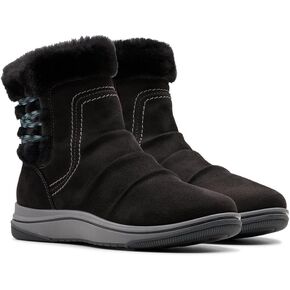 Clarks Women's Breeze Cozy Ankle Boot, Black, 10
