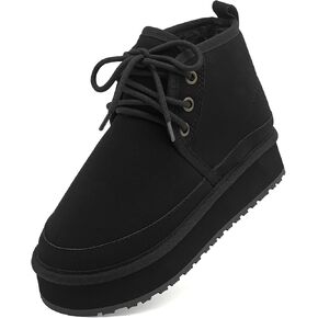 Women's Winter Snow Boots Mini Ankle Boots Suede Lace Up Fur lined Short Boots Cozy Warm Platform Booties for Women