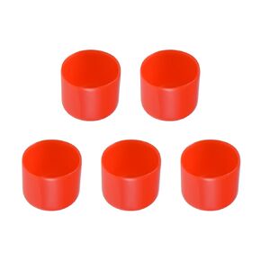 Screw Thread Protector Cover Rubber End Caps, [for Screw, Bolt] - 24mm ID/Red/5pcs