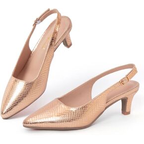 Slingback Heels for Women Closed Toe Heels Kitten Heels for Women Dressy Pointed Toe Sling Back Heels Women 2 Inch Low Heel Dress Shoes for Women Pumps for Women