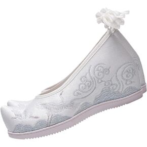 Holibanna Women Hanfu Shoes Embroidered Chinese Style Shoes Mesh Vintage Embroidery Shoes for Ladies White