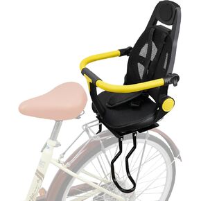 2024 New Rear Child Bike Seat, Adjustable Backrest Rear Bike Seat, Foldable and Rotatable Rear Mounted Child Bike Seat, Child Rear Seat with Thick Backrest, Suitable for Most Bicycle (Black)