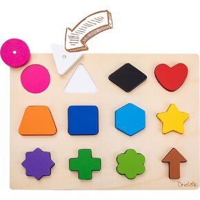 Magnetic Wooden Educational Shape Puzzle - Learn Colors & Shape Recognition Toy – Toddler Preschool Game – Kids Montessori Education