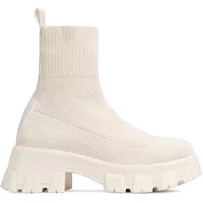 Harssidanzar Women's Ankle Boots Knit Sock Booties Fall Womens Boots SL202US