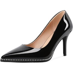 Esvowido Women's High Heels Pumps Closed Pointed Toe Stiletto Heels Comfortable Slip on Stiletto Pumps 3.5 Inch High Heels for Ladies Wedding Work Office