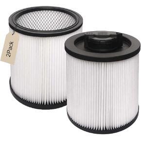 2 Pack DXVC6910 Vacuum Filter Replacement for DEWALT 6-16 Gallon Wet/Dry Vac, Compatible with Cartridge Filters DeWalt DXV06P DXV09P DXV10P DXV10PL DXV10SA DXV12P DXV14P DXV16P