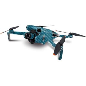 MightySkins Carbon Fiber Skin Compatible with DJI Mini 4 Pro - Blue Strokes | Protective, Durable Textured Carbon Fiber Finish | Easy to Apply