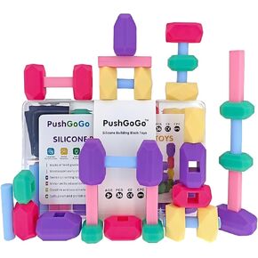 Kids Silicone Building Blocks, Age3+, 36PCS, Puzzle Senses, Stimulate Creativity, Imagination, Montessori Stacking Rocks Toys