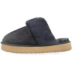 Platform Slippers for Women Memory Foam,Fluffy Comfy Soft Warm Slippers for Women,Slip On Plush Bedroom Shoes Women Indoor and Outdoor with Thick Sole Chestnut,black,gray