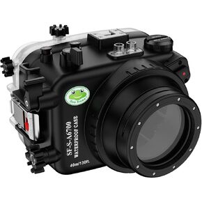 Sea frogs Underwater Camera Case Compatible with Sony A6700 for FE 90mm F2.8 G OSS IPX8 40m/130ft Maximum Diving Depth Waterproof Camera Housing for Diving, Surfing, Rowing, Skiing