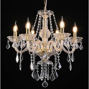 6 Light Luxury K9 Crystal Chandelier Clear Crystal Ceiling Pendant Light Fixture for Dining Room, Living Room, Bedroom