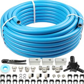 طقم أنابيب الهواء المضغوط M7500 مقاس 3/4 بوصة × 100 قدم طقم خط هواء من الألومنيوم عالي الكثافة من الألومنيوم طقم خرطوم ضاغط الهواء/طقم أنابيب المتجر